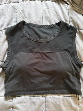 Fabletics Black Sleeveless Crop Sports Bra Tank